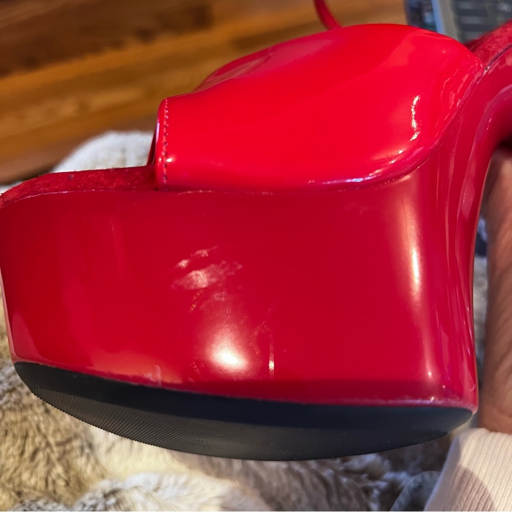 Ellie Red Platform Heels - Picture 15 of 16